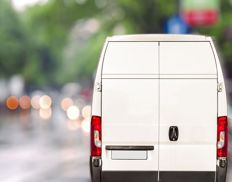 A delivery vehicle with the Medicine Shoppe logo on the side Delivery